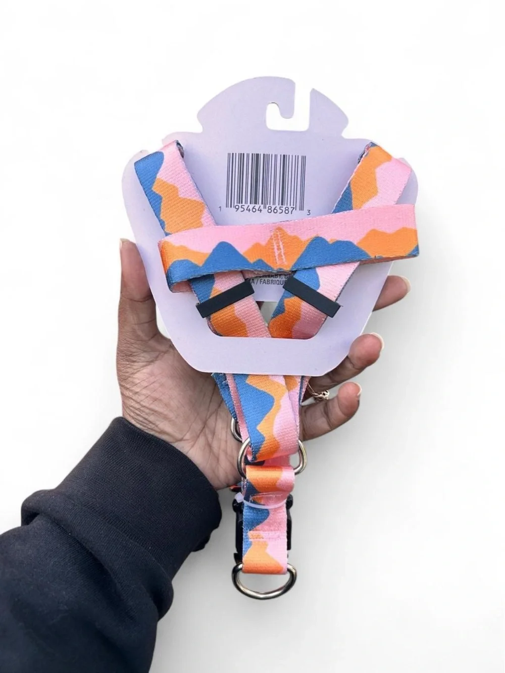 Greenbrier Kennel Club Adjustable Dog Harness L Pink Blue Orange Abstract Retro